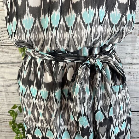 Robbie Bee Dress size 8 Blue Gray Sheer Straight Above Knee Wedding Guest Dinner - Picture 11 of 16